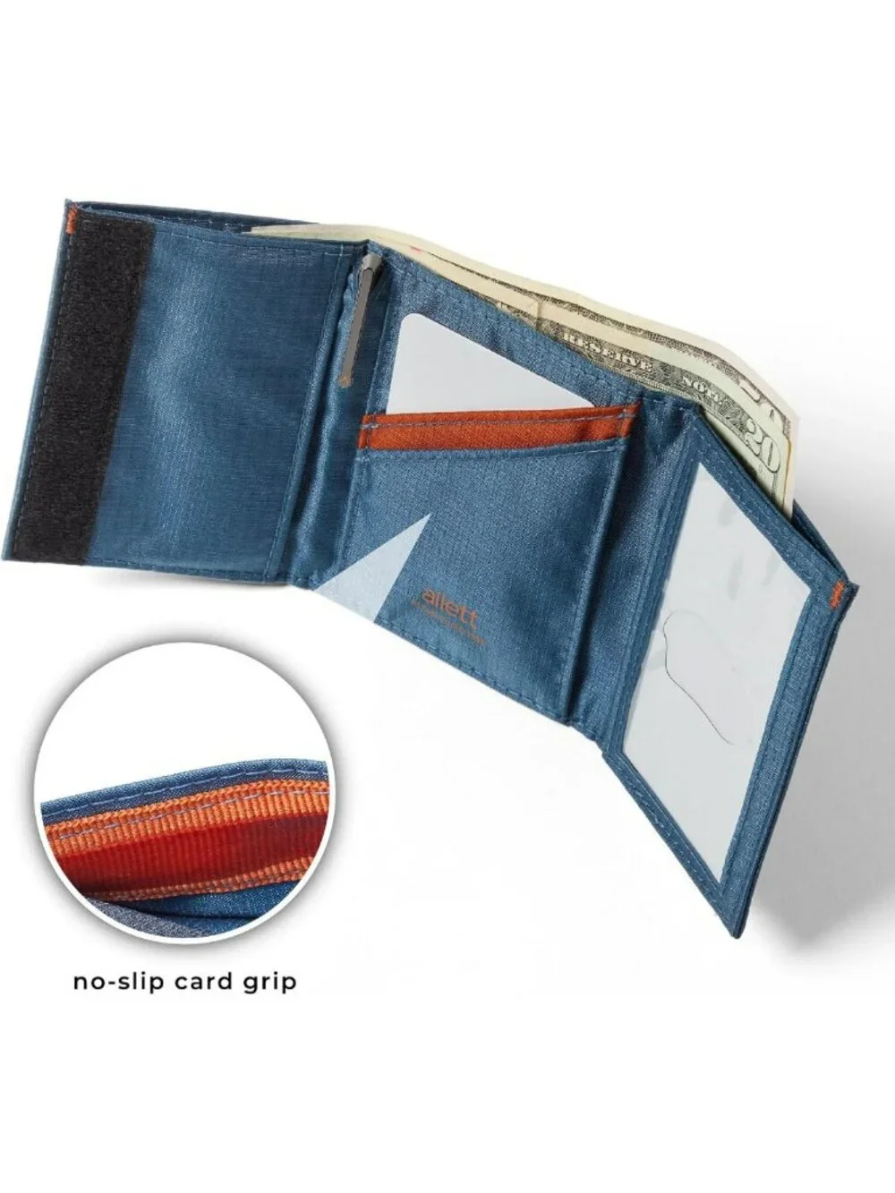 RFID Blocking Trifold Wallet for Men & Women - Durable Nylon, Indigo Blue Color
